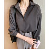 チャコール | ゆるシルエット長袖シャツブラウス【SHOPLIST限定 新作 春 夏 秋 冬】 | SEU