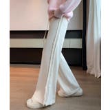 サイド フリンジラインリブニットワイドパンツ【SHOPLIST限定 新作 | SEU | 詳細画像4