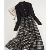 千鳥柄ドッキングニットワンピース【SHOPLIST限定 新作 春 秋 冬】 | SEU | 詳細画像16 