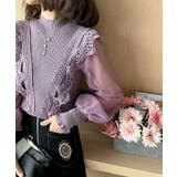 シアースリーブレースフリルリブニットトップス【SHOPLIST限定 新作 春 | SEU | 詳細画像9