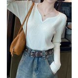 Vネックリブニットプルオーバー【SHOPLIST限定 新作 春 秋 冬】 | SEU | 詳細画像6 