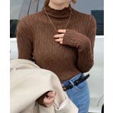 ダークブラウン | 透かし編みハイネックニット【SHOPLIST限定 新作 春 秋 冬】 | SEU