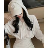 フード付きハーフジップ長袖タイトミニワンピース【SHOPLIST限定 新作 春 | SEU | 詳細画像6 