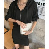 フード付きハーフジップ長袖タイトミニワンピース【SHOPLIST限定 新作 春 | SEU | 詳細画像18 
