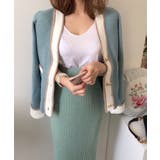 ショート丈Ｖネック配色ニットカーディガン【SHOPLIST限定 新作 春 | SEU | 詳細画像16 