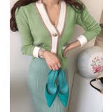 ショート丈Ｖネック配色ニットカーディガン【SHOPLIST限定 新作 春 | SEU | 詳細画像25 