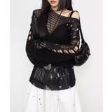 ブラック | ロングスリーブメッシュニットトップス シアートップス【SHOPLIST限定 新作 | SEU