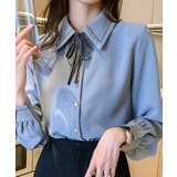 ブルー | 配色ステッチボウタイシャツ【SHOPLIST限定 新作 春 夏 秋 冬】 | SEU