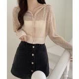 ベージュ | クロップド丈サマーニットシアーフーディー【SHOPLIST限定 新作 春 | SEU