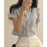 ツイード風ノーカラー半袖ジャケット【SHOPLIST限定 新作 春 夏 秋】 | SEU | 詳細画像8 