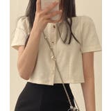 ツイード風ノーカラー半袖ジャケット【SHOPLIST限定 新作 春 夏 秋】 | SEU | 詳細画像3 