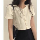 ツイード風ノーカラー半袖ジャケット【SHOPLIST限定 新作 春 夏 秋】 | SEU | 詳細画像4 