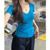 Vネックケーブル編み半袖ニットトップス【SHOPLIST限定 新作 春 | SEU | 詳細画像18 