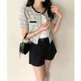 ツイードチェック風ノーカラー半袖ジャケット【SHOPLIST限定 新作 春 | SEU | 詳細画像15 