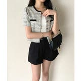 ツイードチェック風ノーカラー半袖ジャケット【SHOPLIST限定 新作 春 | SEU | 詳細画像17 