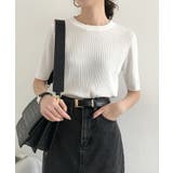 【7色】ベーシックリブ五分袖ニット【SHOPLIST限定 新作 春 夏 秋】 | SEU | 詳細画像15 