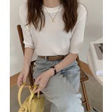 【7色】ベーシックリブ五分袖ニット【SHOPLIST限定 新作 春 夏 秋】 | SEU | 詳細画像14 