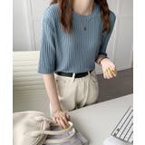【7色】ベーシックリブ五分袖ニット【SHOPLIST限定 新作 春 夏 秋】 | SEU | 詳細画像19 