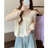 透かし編み Vネック ニットカーディガン【SHOPLIST限定 | SEU | 詳細画像33 