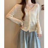 透かし編み Vネック ニットカーディガン【SHOPLIST限定 | SEU | 詳細画像34 