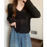 透かし編み Vネック ニットカーディガン【SHOPLIST限定 | SEU | 詳細画像17 