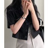 リネンライククロップド半袖テーラードジャケット【SHOPLIST限定 新作 春 | SEU | 詳細画像4 