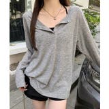グレー | ヘンリーネックルーズロンT【SHOPLIST限定 新作 春 夏 秋】 | SEU
