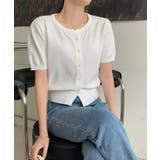 クルーネック半袖ニットカーディガン【SHOPLIST限定 新作 春 夏 秋】 | SEU | 詳細画像8 