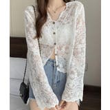 ホワイト | フラワーレースシアーカーディガン【SHOPLIST限定 新作 春 夏 秋】 | SEU