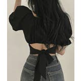 【2WAY】ボリュームスリーブバックリボンショート丈半袖トップス【SHOPLIS… | SEU | 詳細画像19 