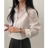 ホワイト | ショート丈ベーシッククロップドシャツ【SHOPLIST限定 新作 春 夏 秋】 | SEU