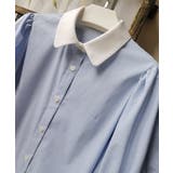 配色襟ストライプ半袖パフスリーブシャツ【SHOPLIST限定 新作 春 | SEU | 詳細画像19