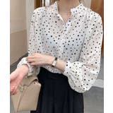 ホワイト | ランダムドットシフォンブラウス【SHOPLIST限定 新作 春 夏 秋】 | SEU