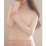 ベージュ | パールボタン付きプチハイネックニットプルオーバー | SAISON DE PAPILLON