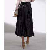 ブラック | フェイクレザーAラインフレアスカート | SAISON DE PAPILLON