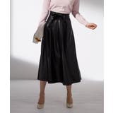 フェイクレザーAラインフレアスカート | SAISON DE PAPILLON  | 詳細画像2