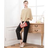 ベージュ×ブラック | 結婚式 パーティードレス パンツドレス | DRESS+