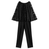 ブラック | 結婚式セットアップ パンツドレス 体型カバー | DRESS+