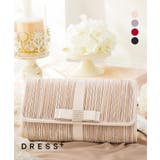 ビジューラディアルサテンプリーツクラッチバッグ | DRESS+ | 詳細画像1