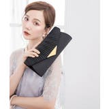 【結婚式・お呼ばれに使えるパーティーバッグ】三角形メタルプレートクラッチバッグ | DRESS+ | 詳細画像14