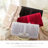 ビジューラディアルサテンプリーツクラッチバッグ | DRESS+ | 詳細画像2