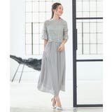 ライトグレー | ワンピース ドレス レース プリーツ パーティードレス 結婚式秋卒業式 成人式 | DRESS+