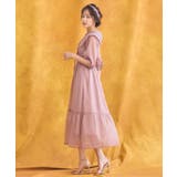 ワンピース シアー素材 ケープ付き ミモレ丈パーティードレス卒業式 成人式 | DRESS+ | 詳細画像11 