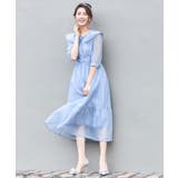 ワンピース シアー素材 ケープ付き ミモレ丈パーティードレス卒業式 成人式 | DRESS+ | 詳細画像15 