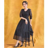 ワンピース シアー素材 ケープ付き ミモレ丈パーティードレス卒業式 成人式 | DRESS+ | 詳細画像3 