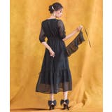 ワンピース シアー素材 ケープ付き ミモレ丈パーティードレス卒業式 成人式 | DRESS+ | 詳細画像7 
