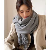 チャコール | ストール リバーシブル 厚手 | DRESS+