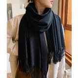 ブラック | ストール リバーシブル 厚手 | DRESS+