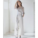 グレー | レースブラウス ジャンプスーツ セットアップ | DRESS+