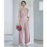 ピンク | レースブラウス ジャンプスーツ セットアップ | DRESS+